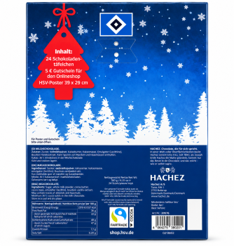 Preview: Hamburger SV HSV Premium Adventskalender mit Schokolade 180 g